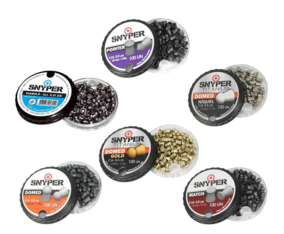 Kit 6 Chumbinho 5.5mm Diversos - Snyper