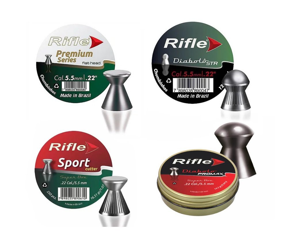 Kit 4 Chumbinho 5.5mm Diversos - Rifle