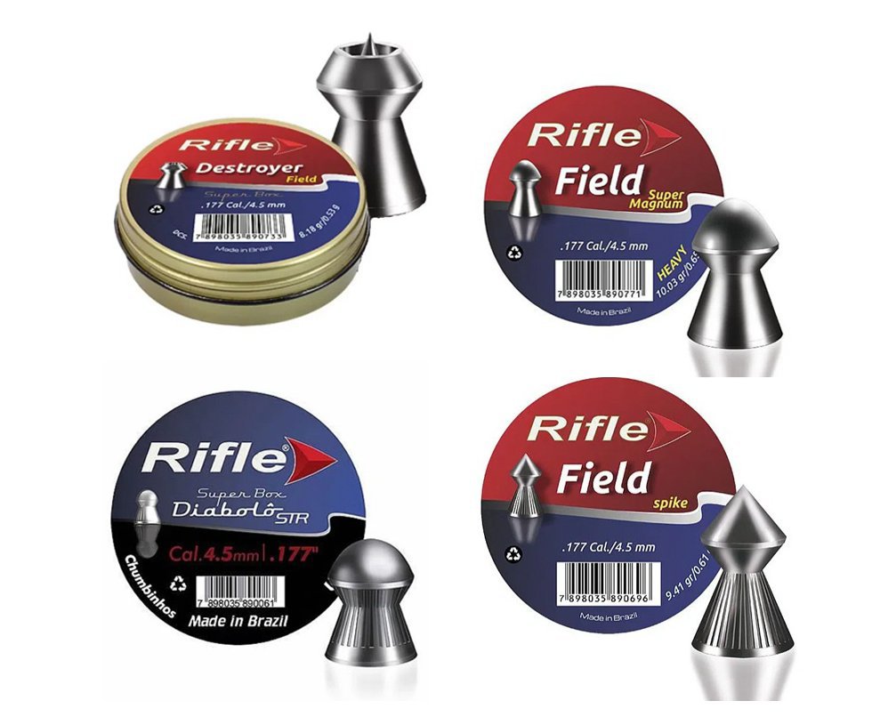 Kit 4 Chumbinho 4.5mm Diversos - Rifle
