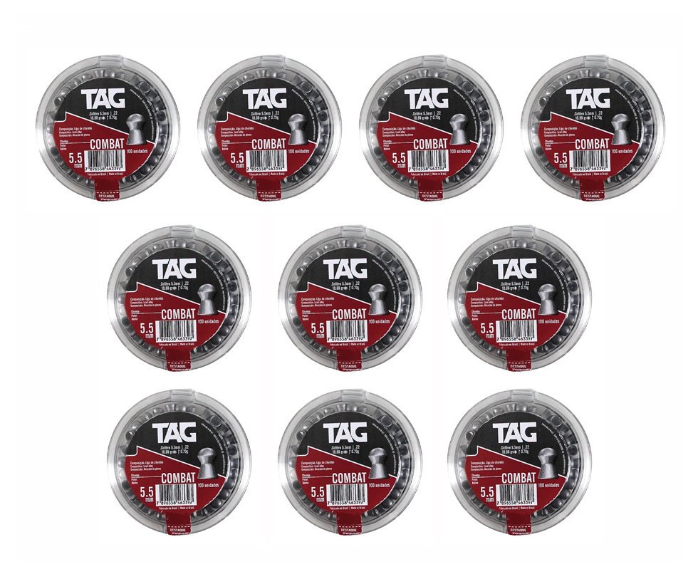 Kit 10 Latas Chumbinho 5,5mm SuperGun Diabolo - Technogun