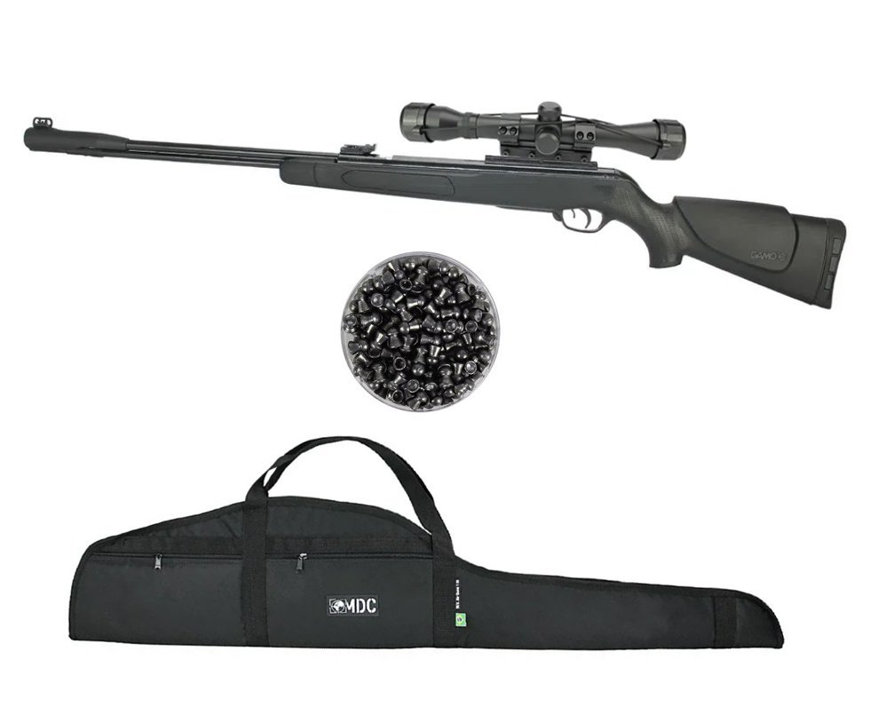 Carabina De Pressão Gamo Cfx Cal 4,5mm + Luneta 4x32 + Capa/Case Premium + Chumbinho