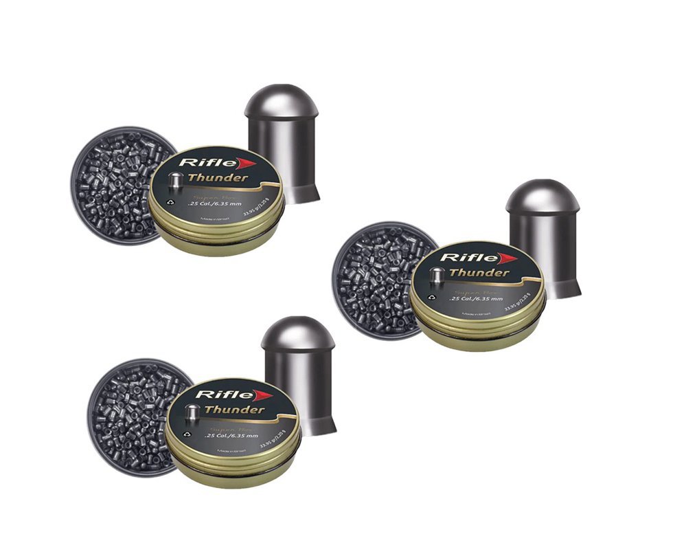 kit 3 Chumbinhos 6.35mm Thunder Precisão - Rifle