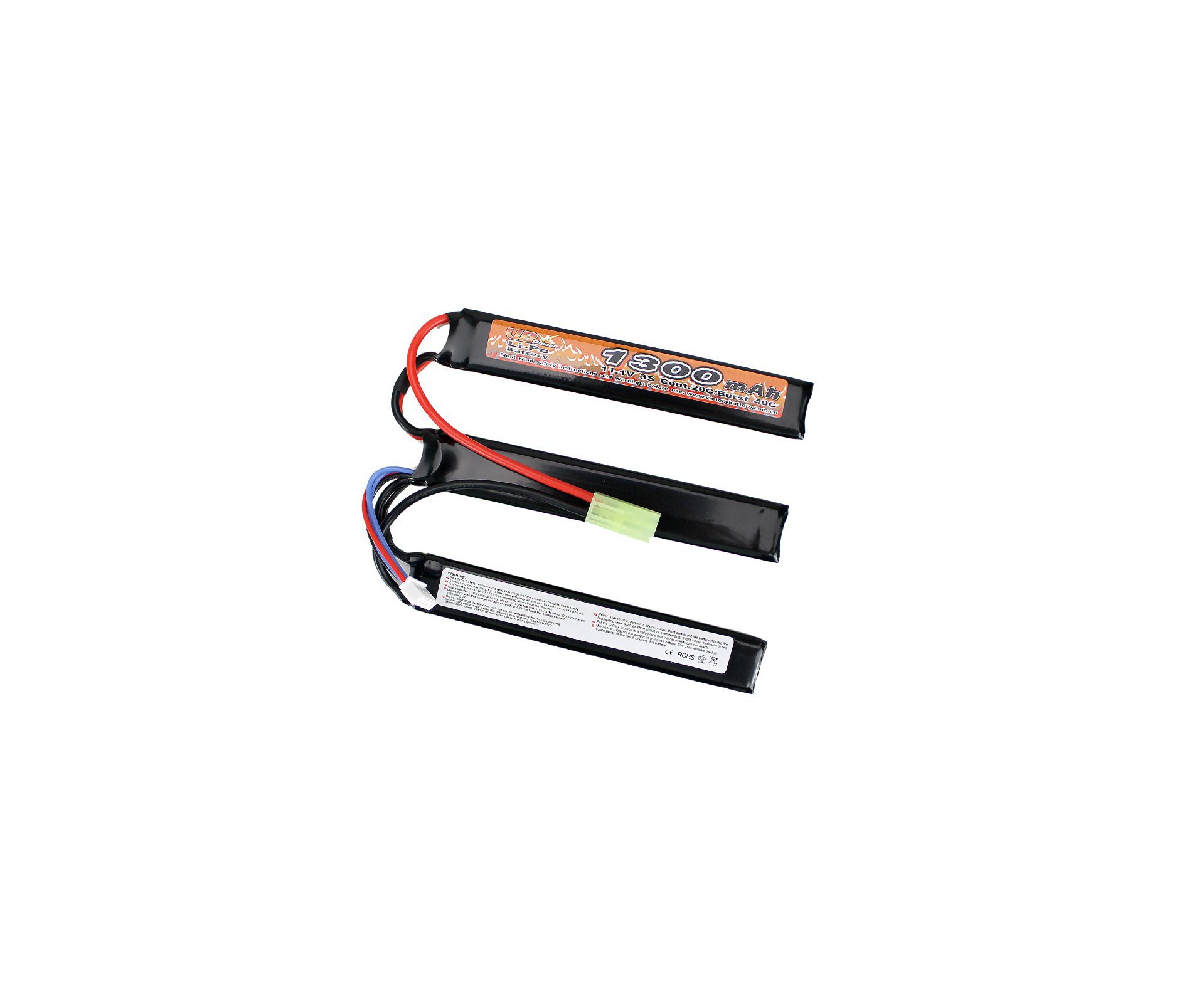 Bateria lipo VB Power 11,1 V 1300 MAH 20C - medidas 6,1x19x126mm cada celula