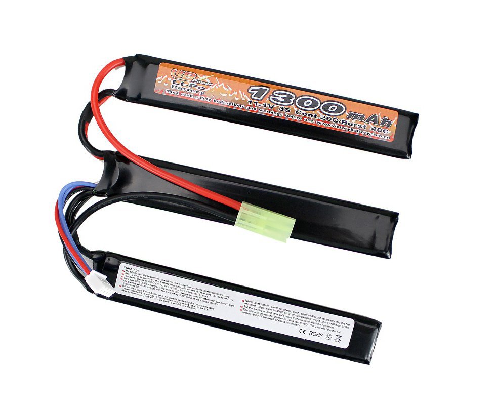 Bateria lipo 11,1 V 1300 MAH 20C Airsoft AEG - 3 células - VB Power