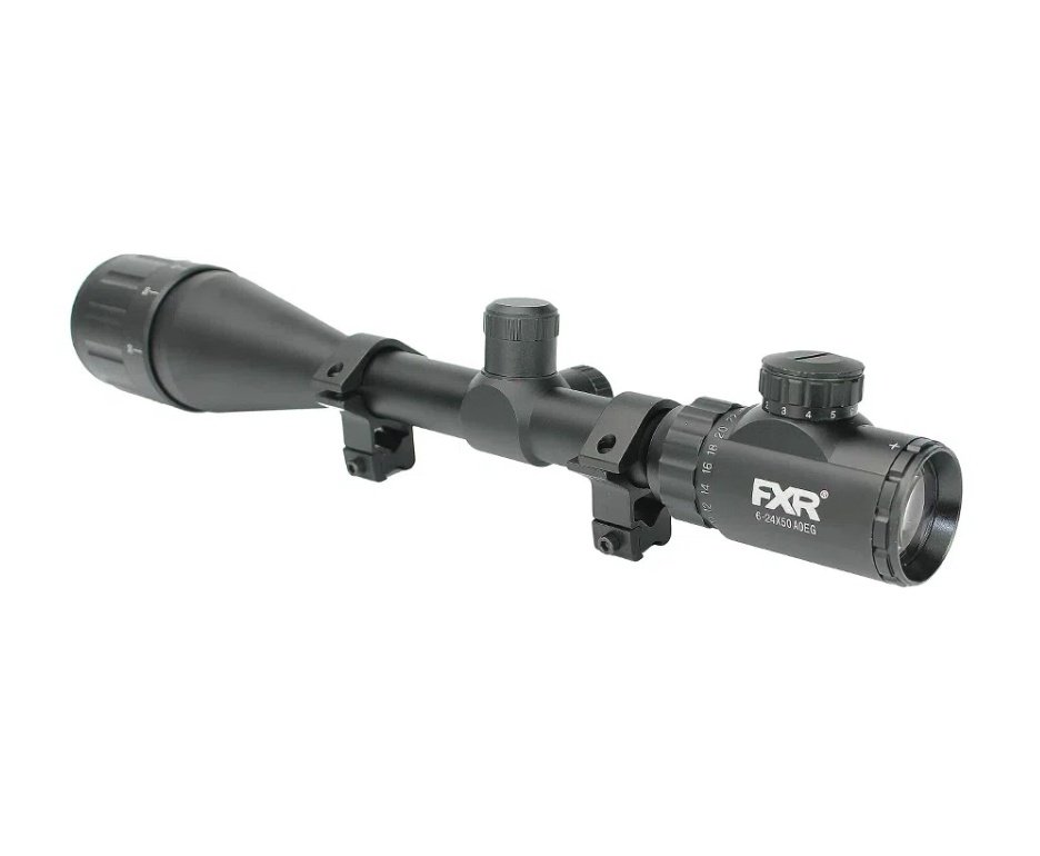 Carabina de Pressão PCP Gamo Riser Madeira 5.5mm + Bomba PCP + Luneta 6-24x50