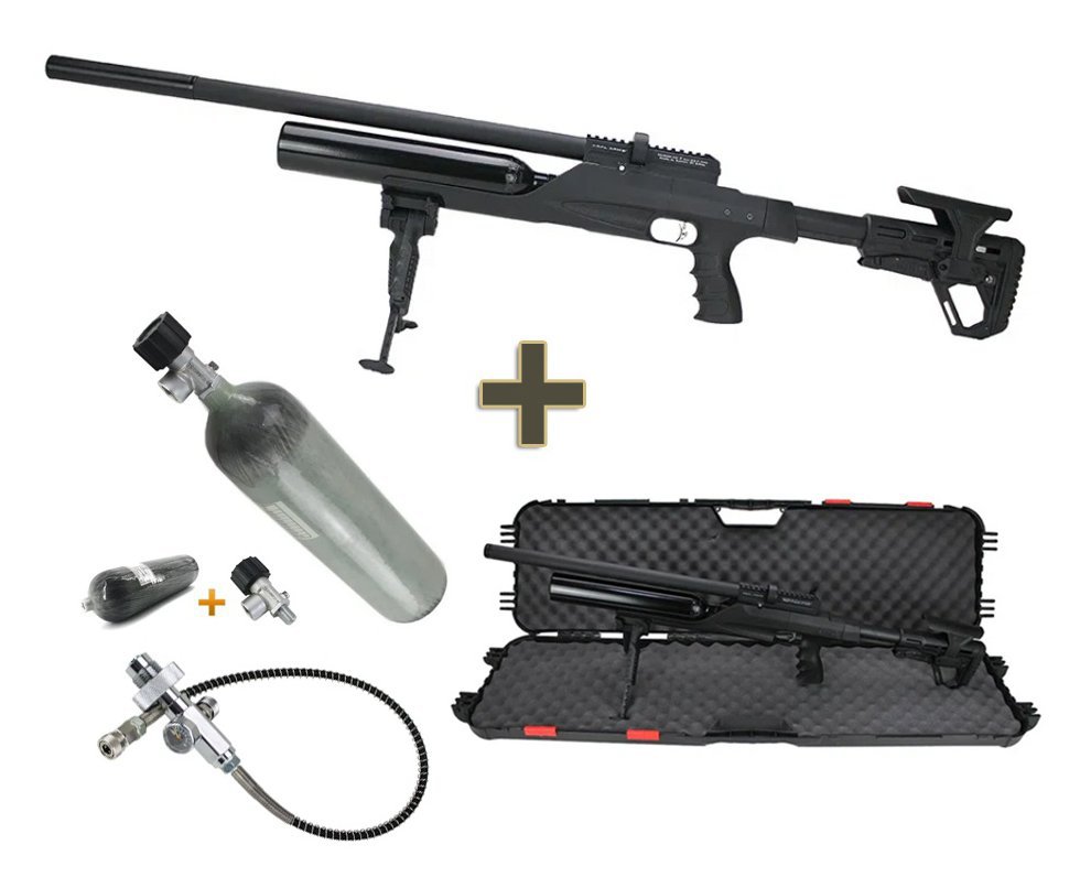 Carabina de Pressão PCP Kral Super Jumbo S 5.5mm + Cilindro Scuba + Estação de Recarga PCP