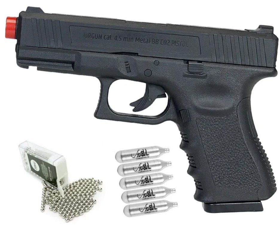 Pistola de Pressão Glock G11 CO2 Rossi 4.5mm G19 NBB + CO2 + BBs