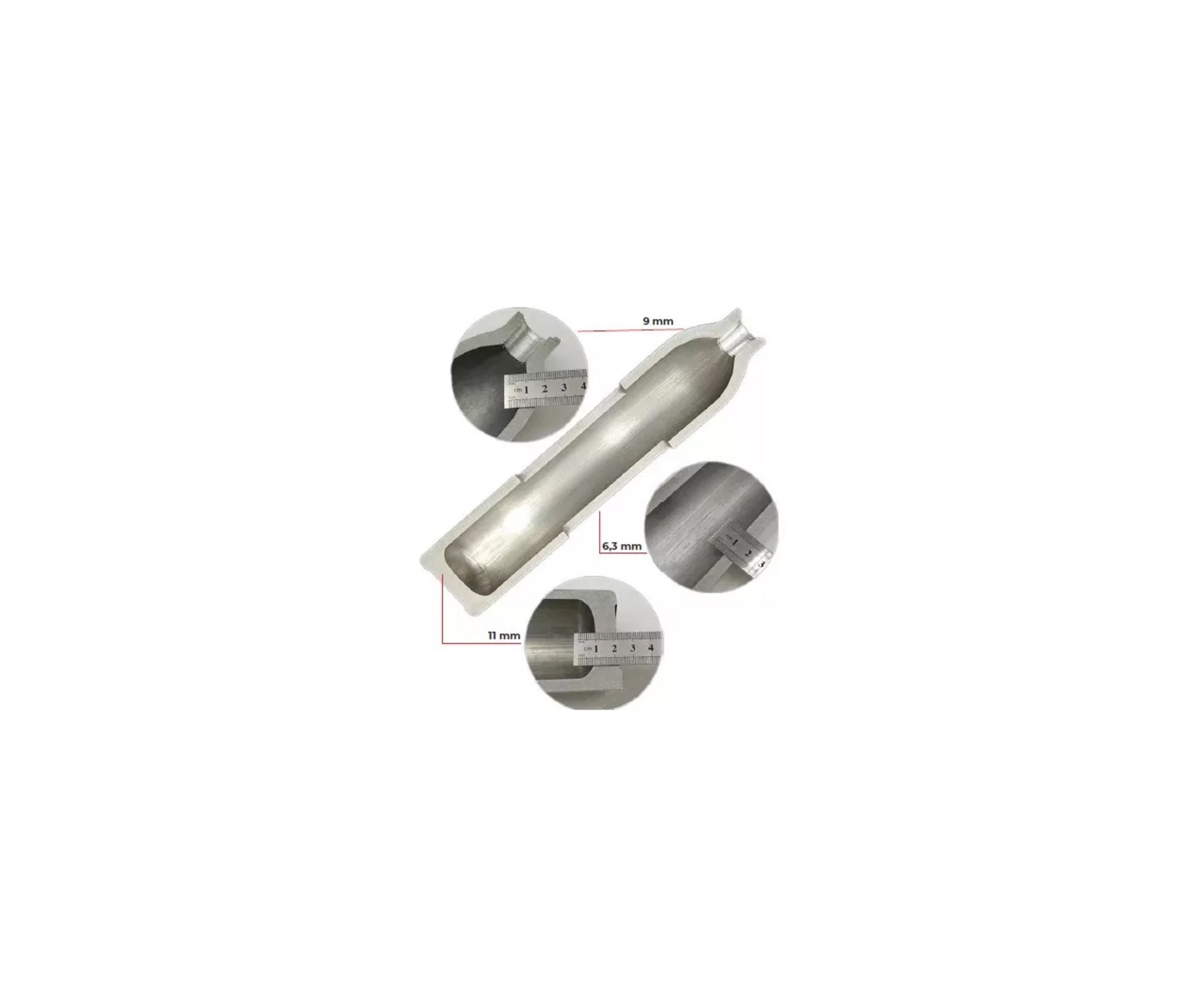Cilindro 0,5L PCP 300 Bar Aluminio - Rossi