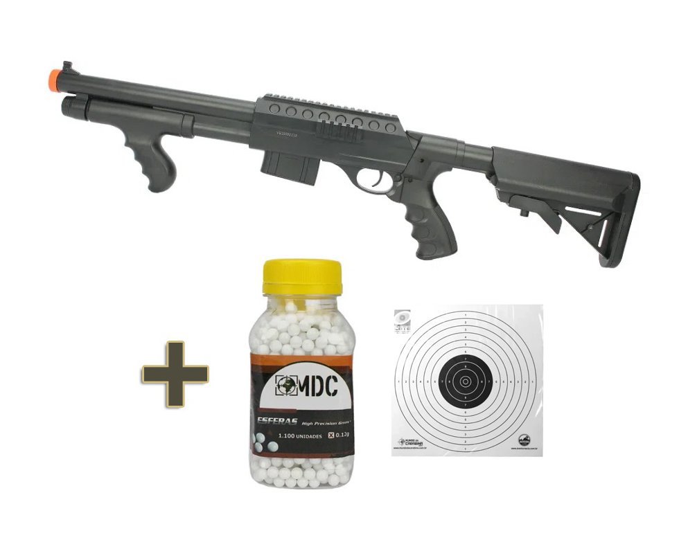 Escopeta / Shotgun De Airsoft Vg 0681d Spring 6mm Rossi Vigor + BBs + Alvos