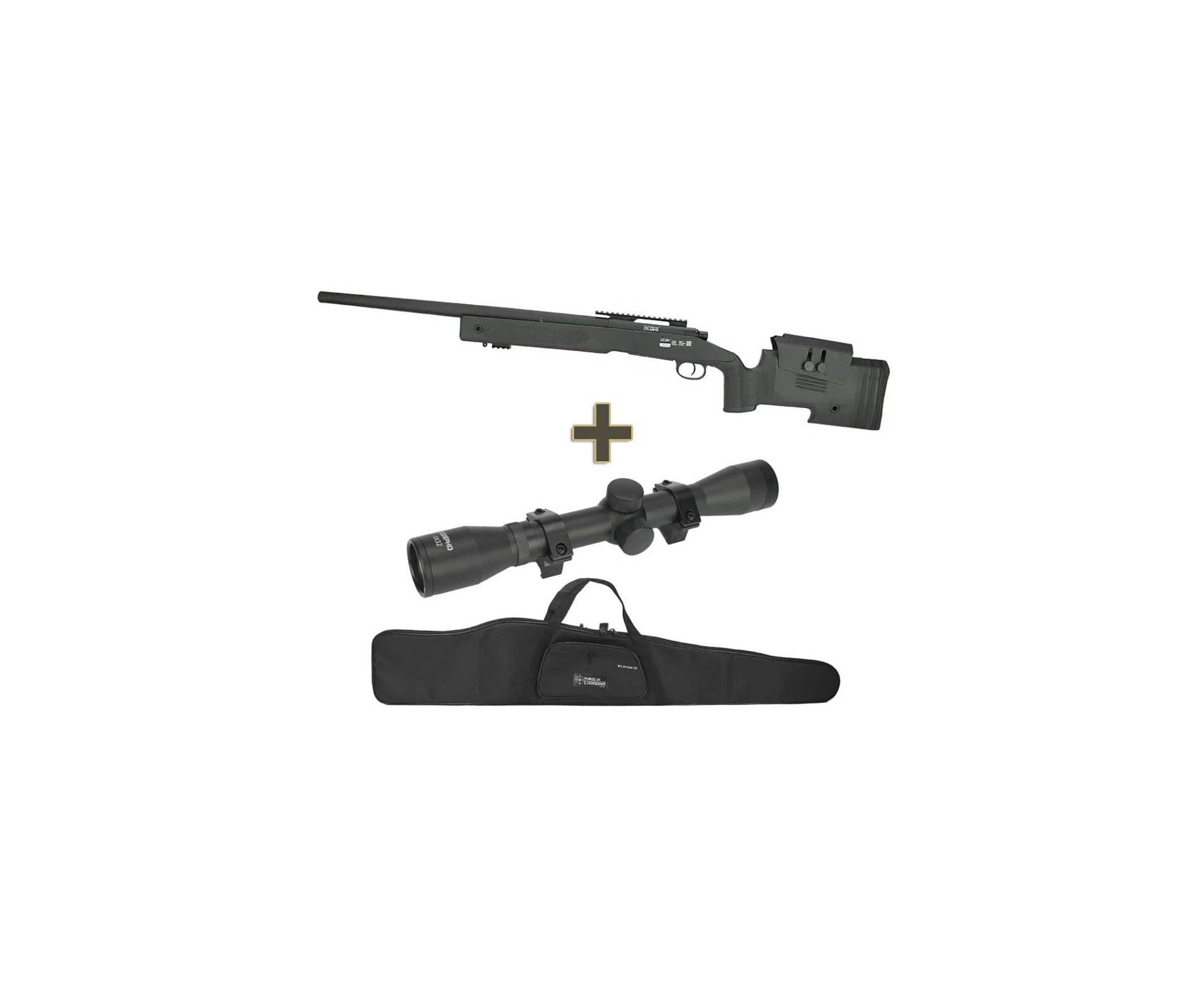 Rifle de Airsoft Sniper M40 SA-S02 Core S-Series Black 6mm - Specna Arms + Luneta 4x32 + Capa