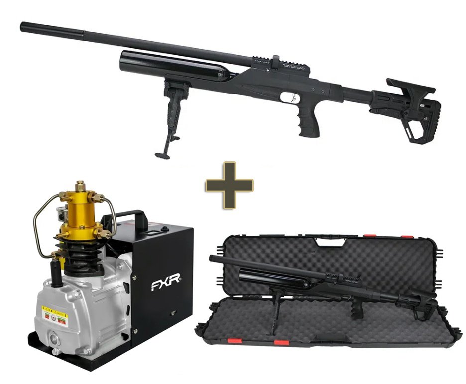 Carabina de Pressão PCP Kral Super Jumbo S 5.5mm + Compressor para PCP e Cilindros de Scuba até 4500PSI 300Bar 30MPA 110V - FXR Arms