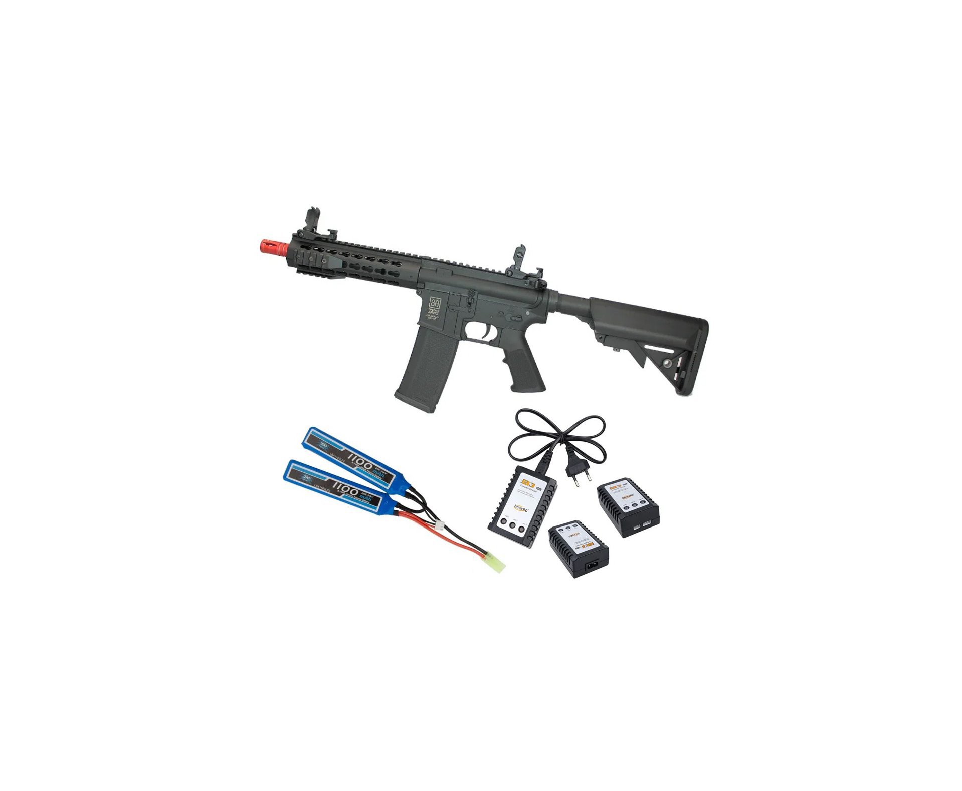 Rifle de Airsoft M4 Carbine keymod Sa-E08 Black Linha Edge E-Series - Specna Arms + Bateria + Carregador