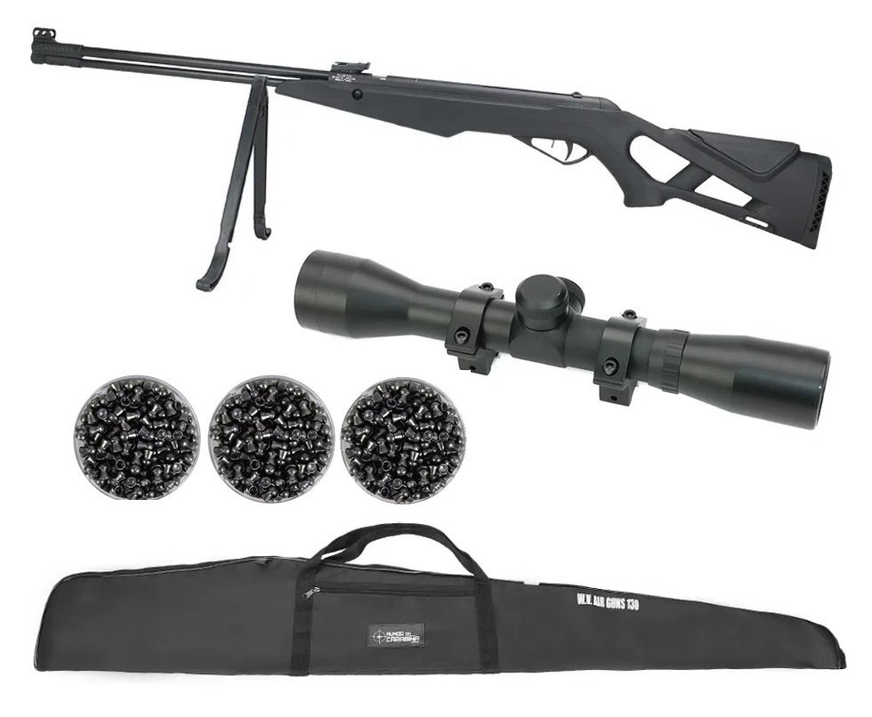 Carabina de Pressão Ekol Thunder FM Nitro 4.5mm .177 Ekol Voltran + Luneta 4x32 + Capa + Chumbinho