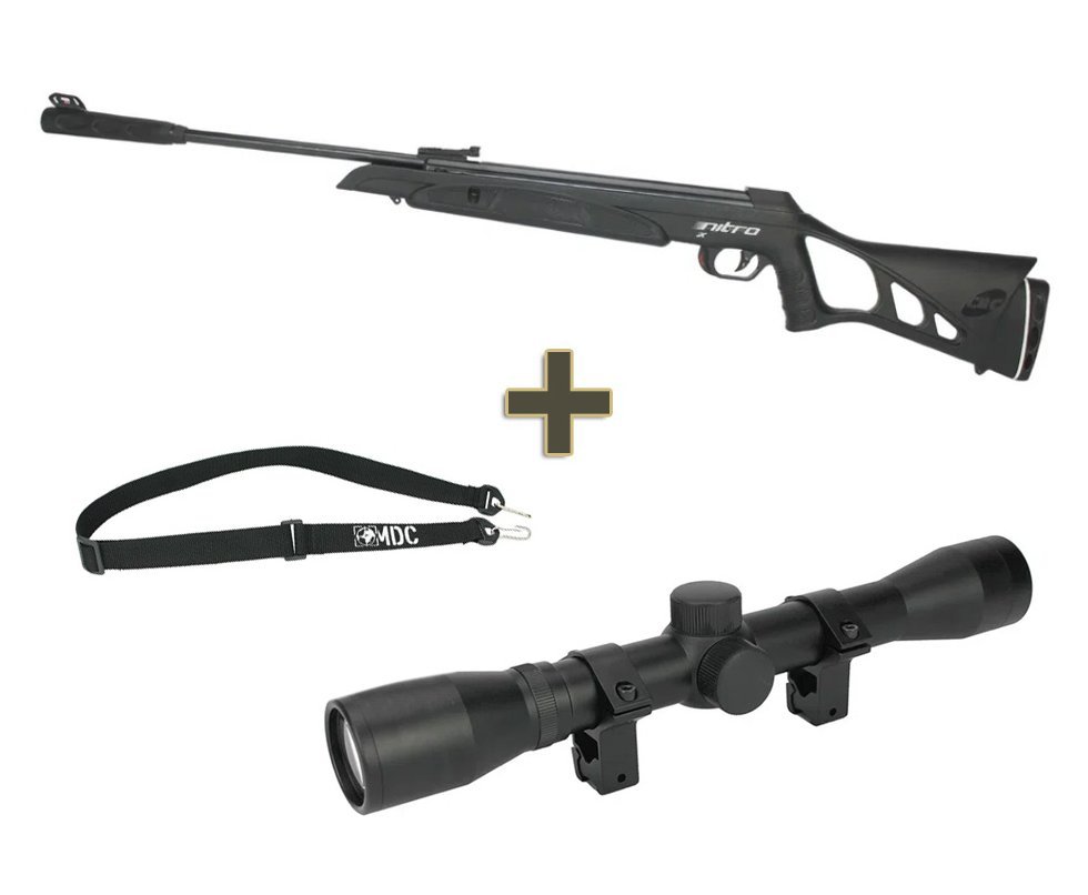 Carabina de Pressão CBC Nitro-X 1000 5,5mm + Luneta 4x32 + Bandoleira