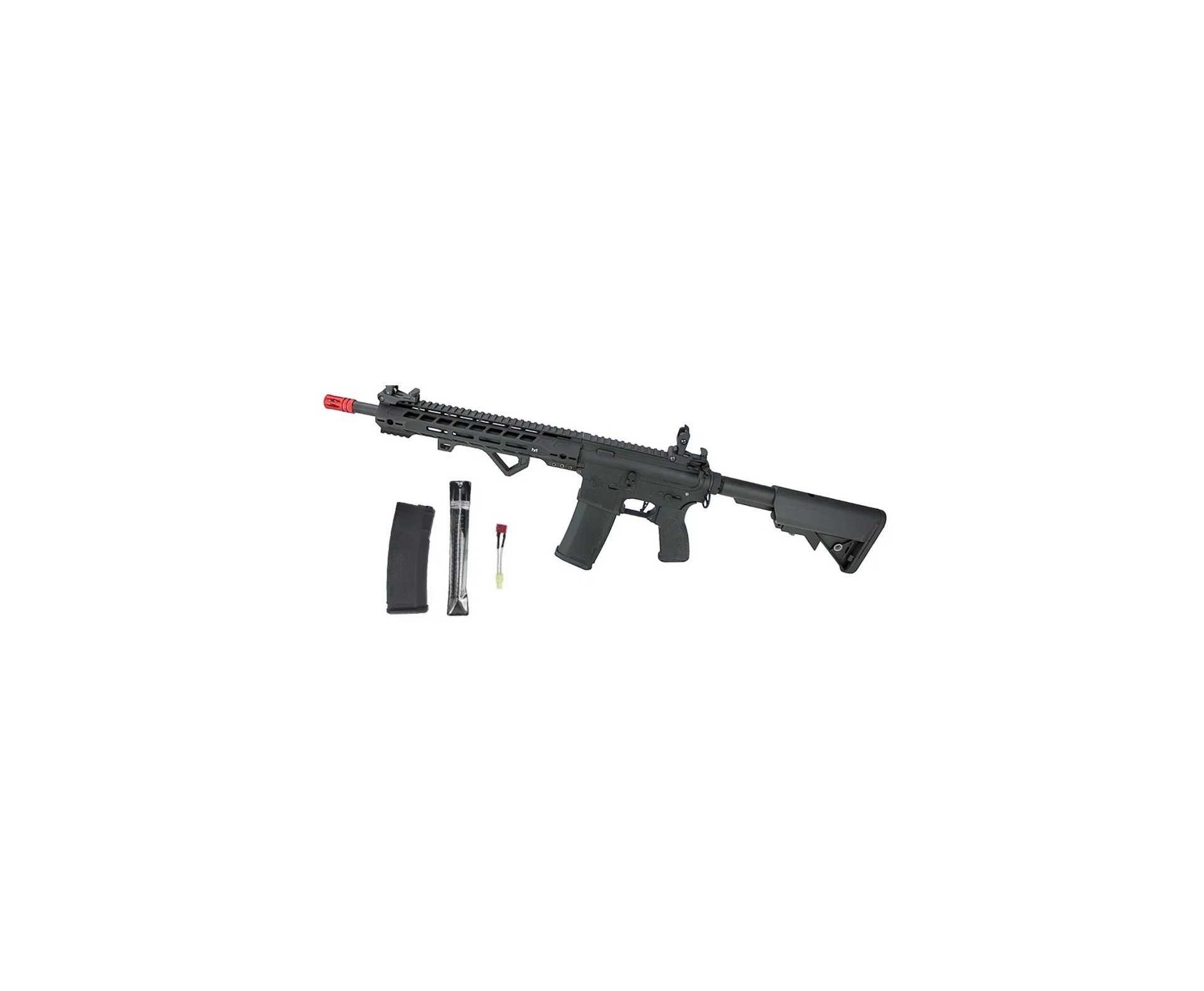 Rifle de Airsoft AEG M4 M-Lok SA-E14 RRA Gatilho Eletrônico Black Edge 2.0 - Specna Arms + Bateria lipo 7.4 + Bateria + Capa + BBs