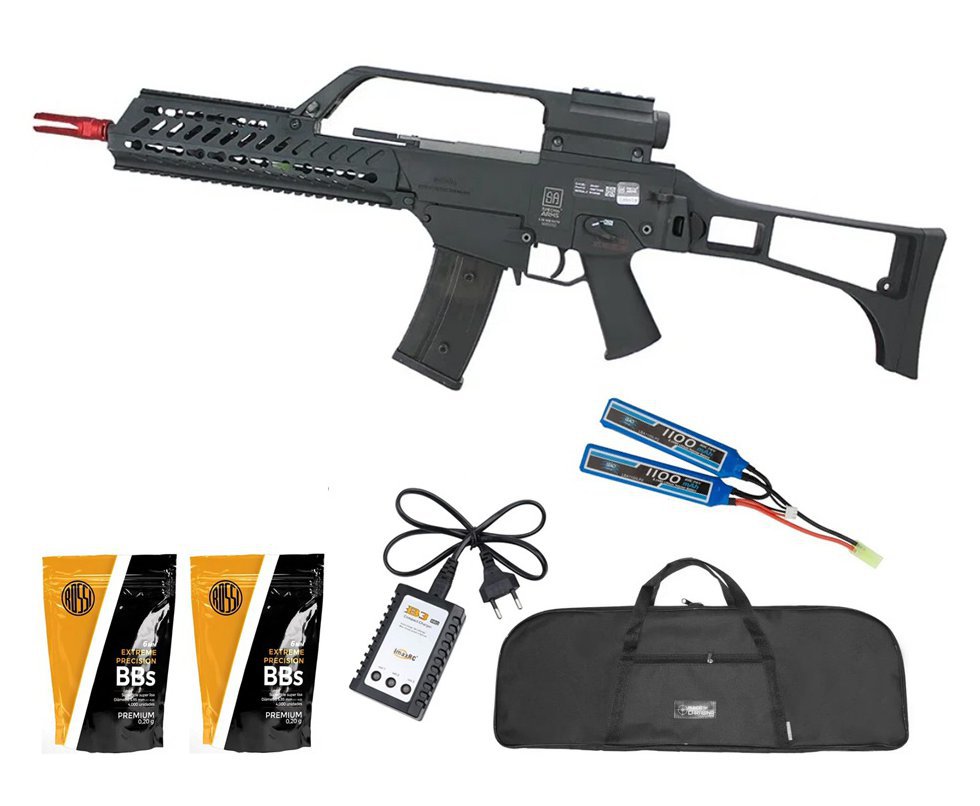 Rifle de Airsoft AEG G36 KEYMOD SA-G10 EDGE G-Series Blowback- Specna Arms + Bateria lipo 7.4 + Bateria + BBs + Capa