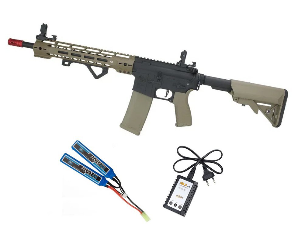 Rifle de Airsoft AEG M4 M-Lok SA-E14 RRA Gatilho Eletrônico Half Tan Edge 2.0 - Specna Arms + Bateria Lipo 7.4 + Carregador
