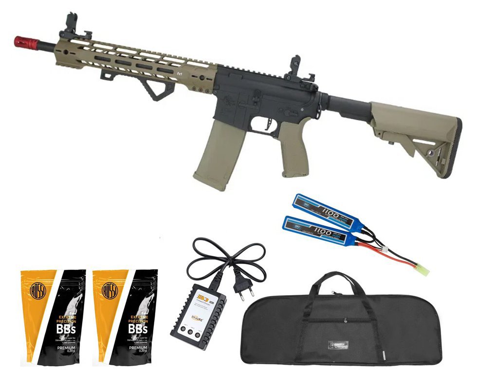 Rifle de Airsoft AEG M4 M-Lok SA-E14 RRA Gatilho Eletrônico Half Tan Edge 2.0 - Specna Arms + Bateria + Carregador + BBs + Capa