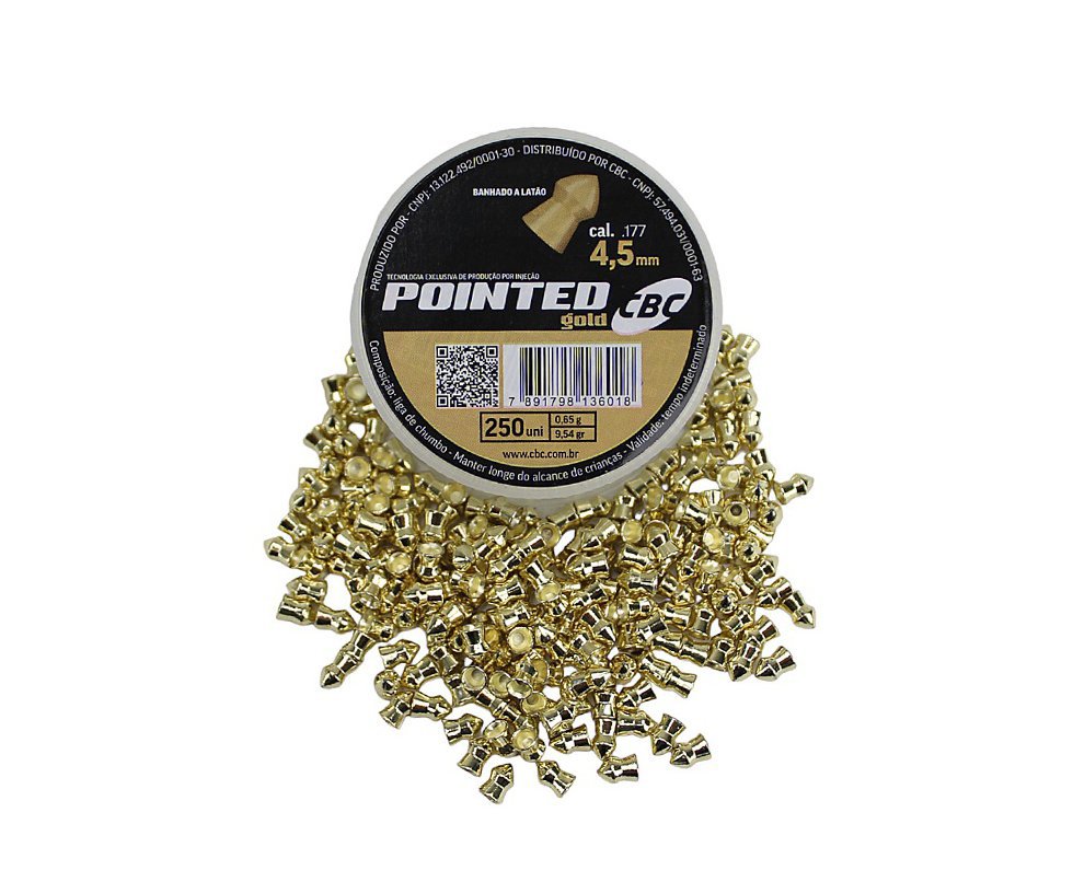 Chumbinho Pointed Gold 4,5mm 250 un - CBC