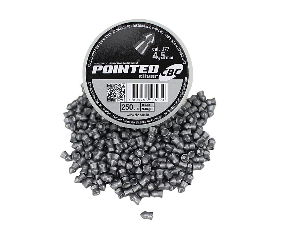 Chumbinho Pointed Silver 4,5mm 250 un - CBC