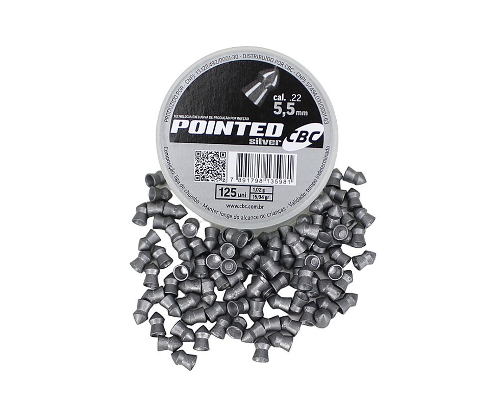 Chumbinho Pointed Silver 5,5mm c/125 und - CBC