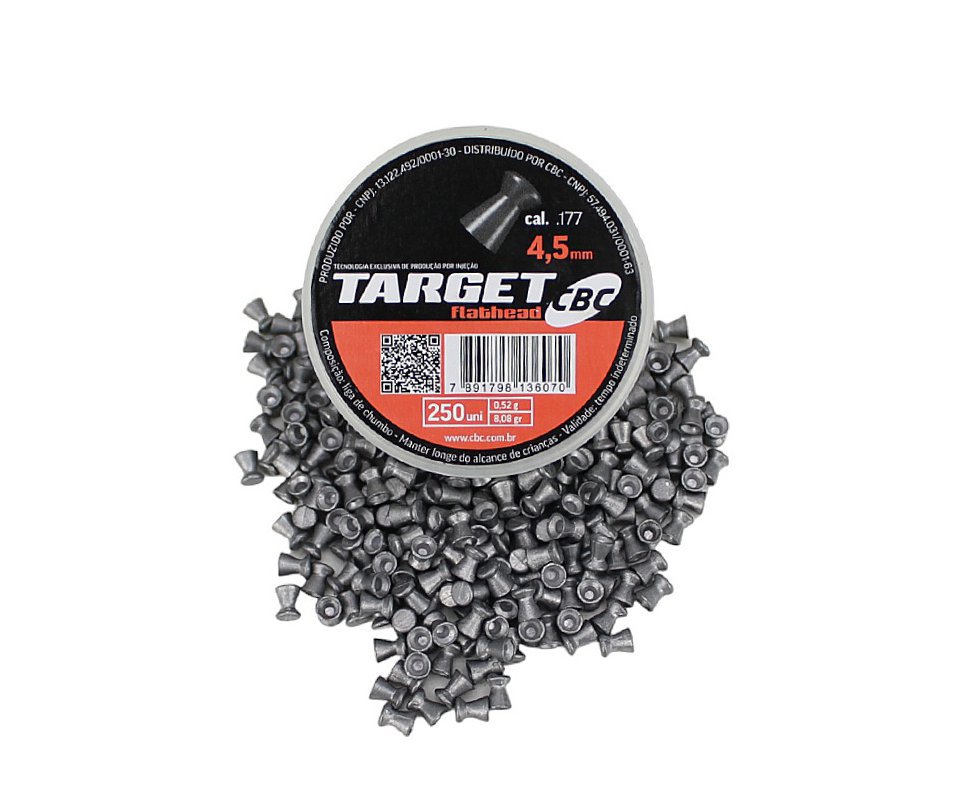 Chumbinho CBC Target Flathead 4,5mm 250un Precisão