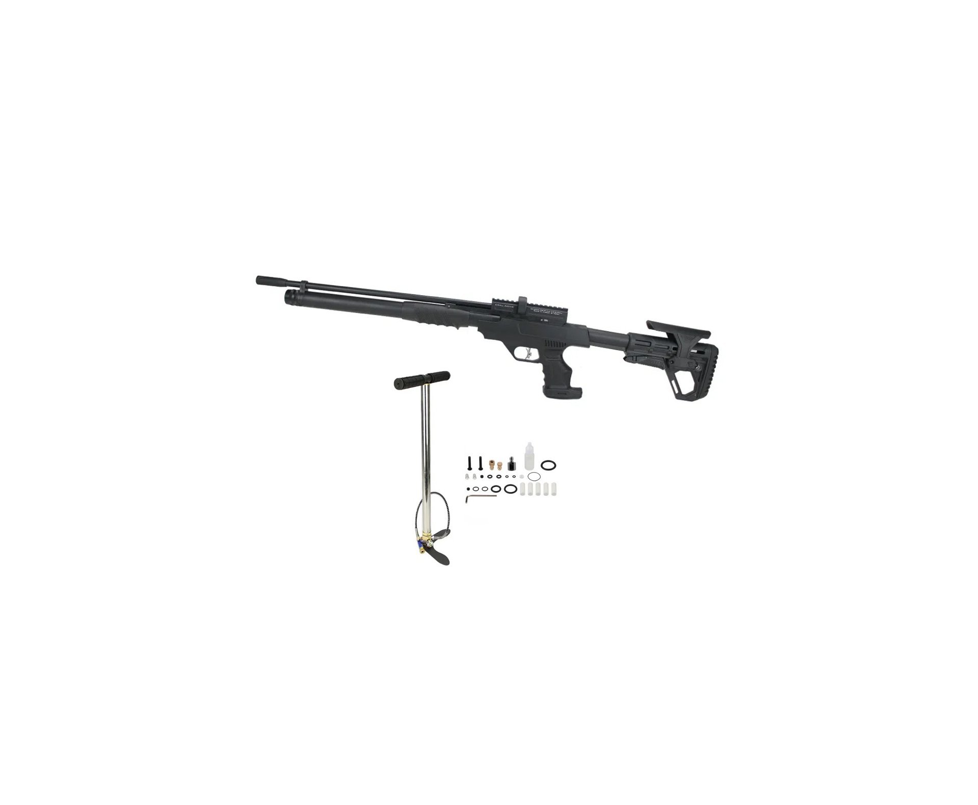 Carabina de Pressão PCP Puncher Rambo S. Black 5.5mm - Kral Arms + Bomba PCP
