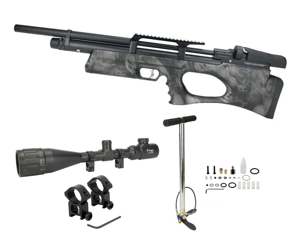 Carabina de Pressão PCP Bullpup Puncher Breaker S. Skull 5.5mm - Kral Arms + Bomba + Luneta 6-24x50 + Mount 22mm
