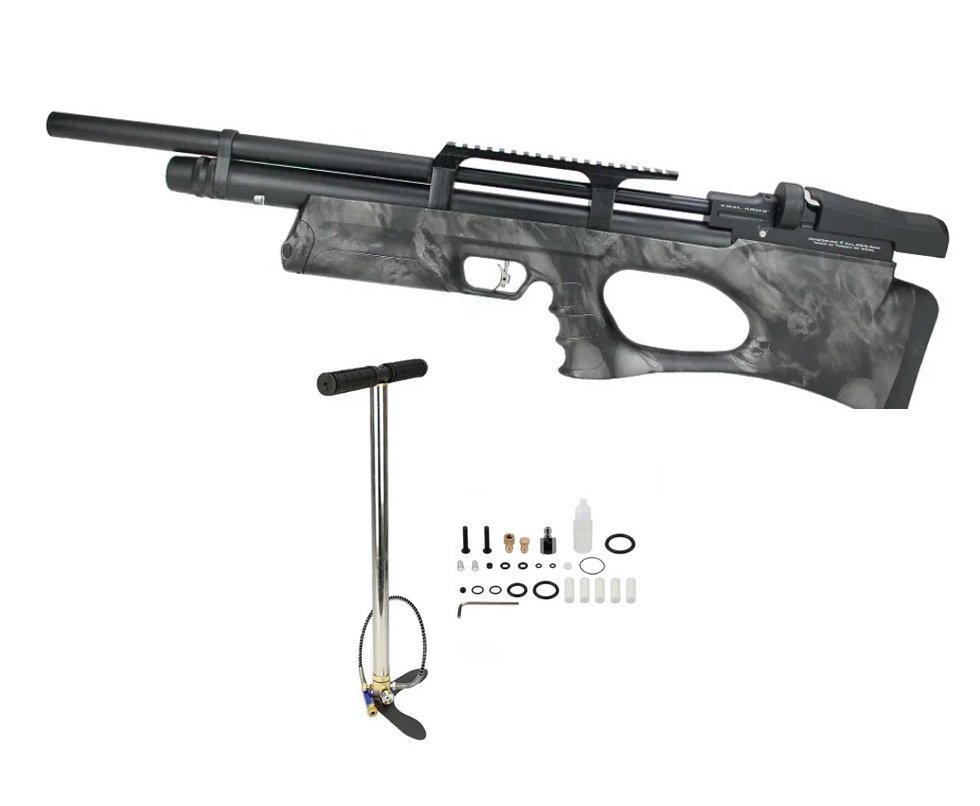 Carabina de Pressão PCP Bullpup Puncher Breaker S. Skull 5.5mm - Kral Arms + Bomba PCP