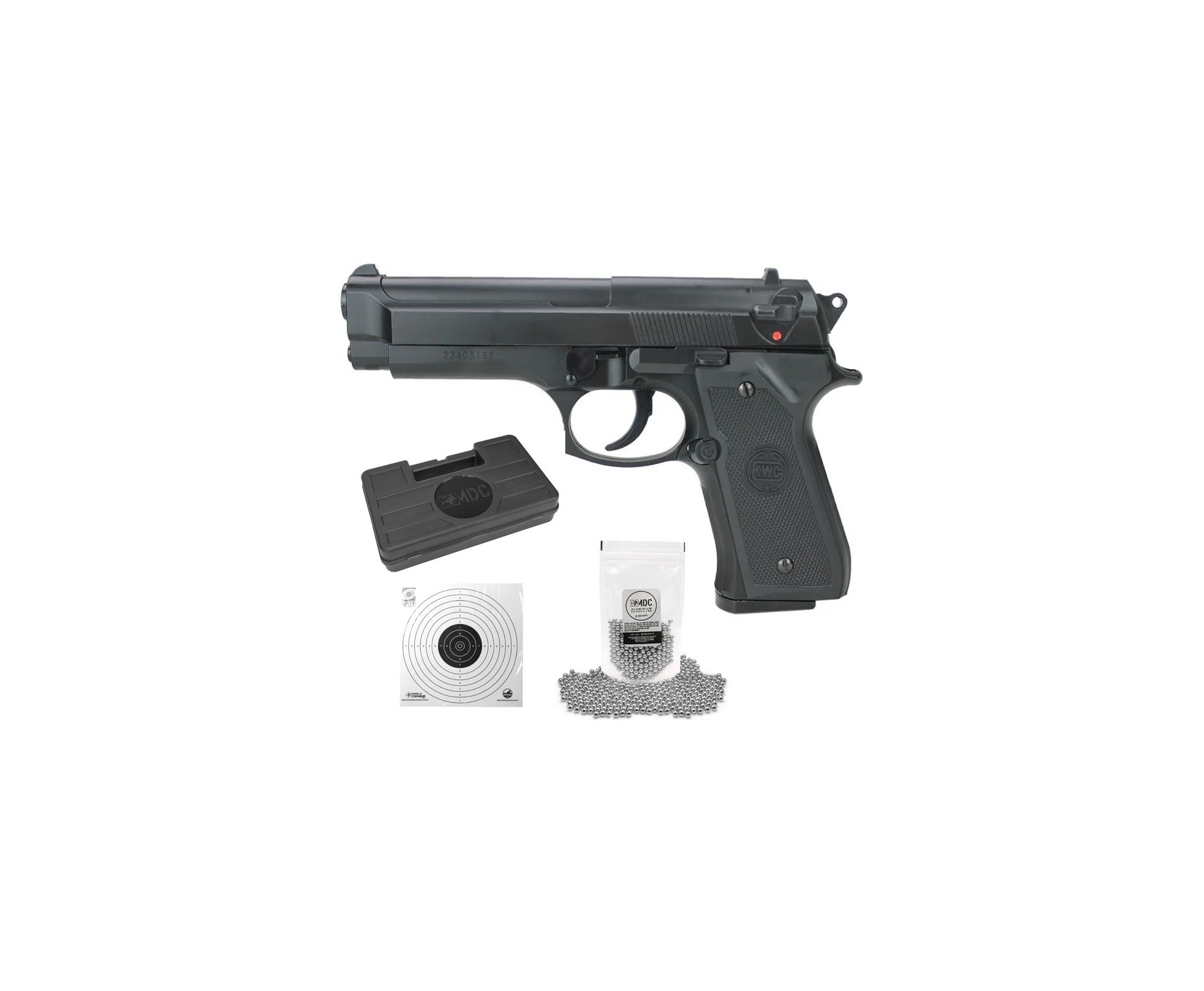 Pistola de Pressão Spring M92 6mm - KWC + Munição + Case + Alvos