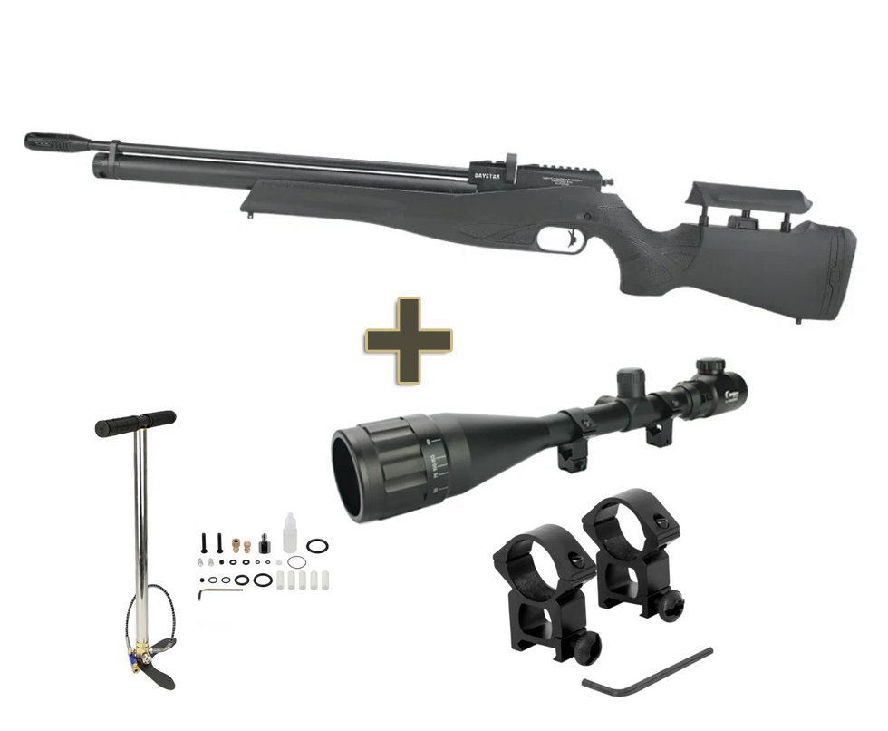 Carabina de Pressão PCP Reximex Daystar 6,35 mm - CBC + Bomba + Luneta 6-24x50 + Mount 22mm