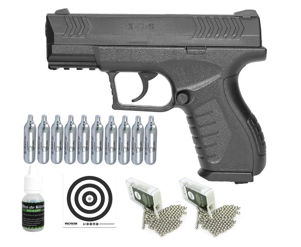 Pistola De Pressão Co2 Ux XBG 4,5mm Umarex + Co2 + Munição + Oleo de silicone + Alvos