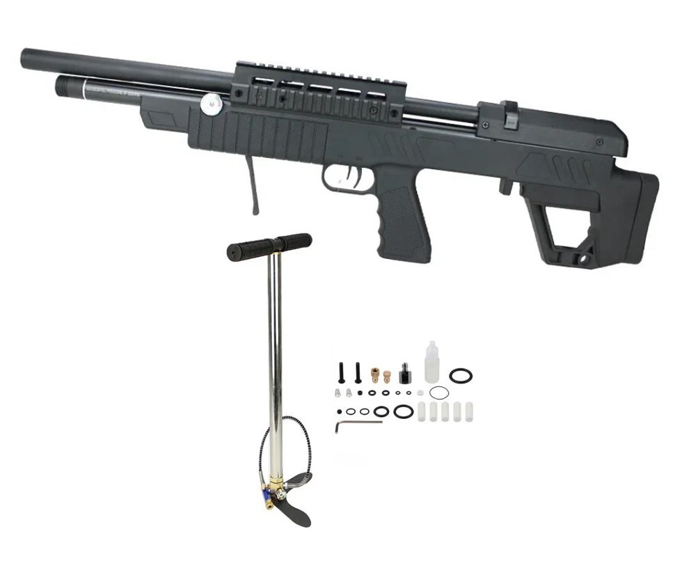 Carabina de Pressão PCP Beeman 13625 VR Bull PUP 5.5mm com Válvula Reguladora + Bomba PCP