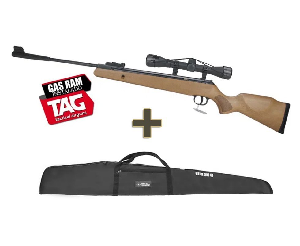 Carabina de Pressão Montana 5,5mm Gas Ram Madeira SPA by TAG + Luneta 4x32 + Capa