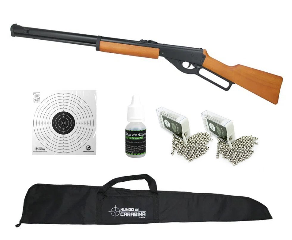 Carabina De Pressão Western Cowboy Under Lever - TAG + Capa + 2CX Esferas + Alvos + Óleo de Silicone