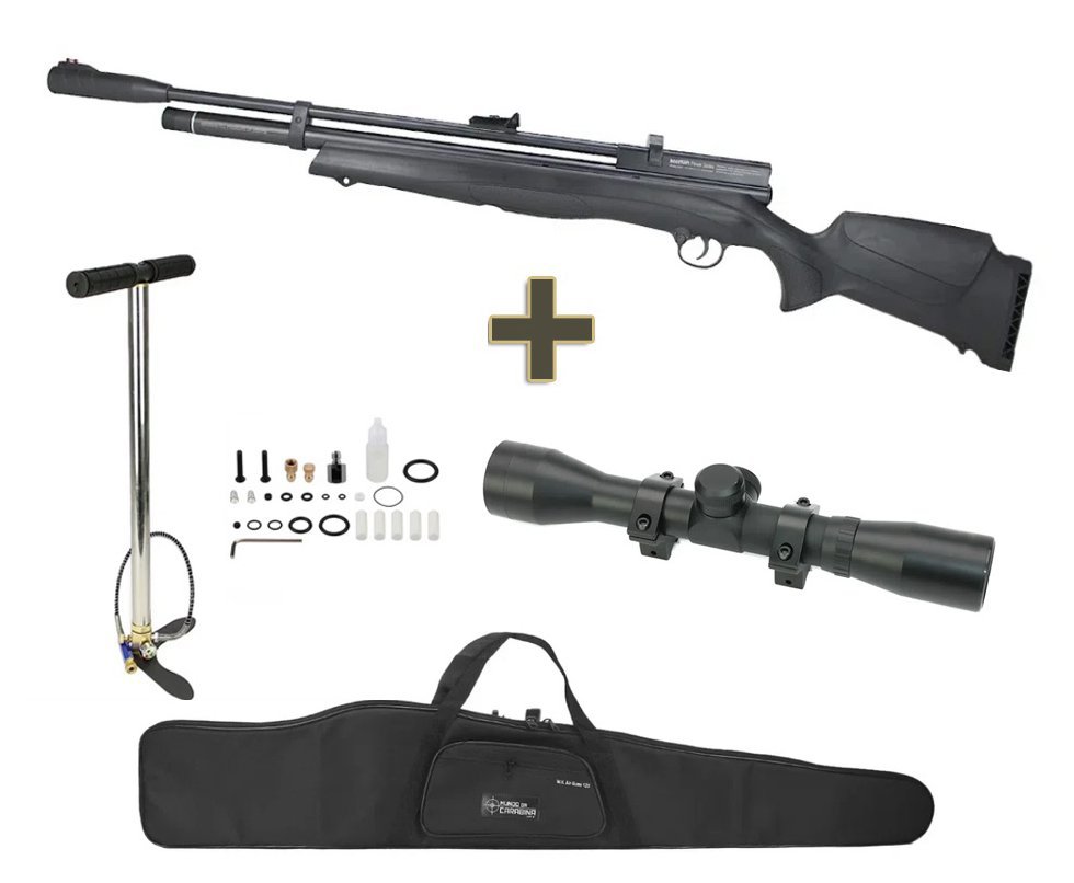 Carabina de Pressão PCP Beeman 13365 VR 5.5mm com Válvula Reguladora + Bomba + Capa + Luneta 4x32