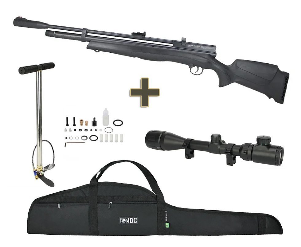 Carabina de Pressão PCP Beeman 13365 VR 5.5mm com Válvula Reguladora + Bomba + Capa + Luneta 4-16x40