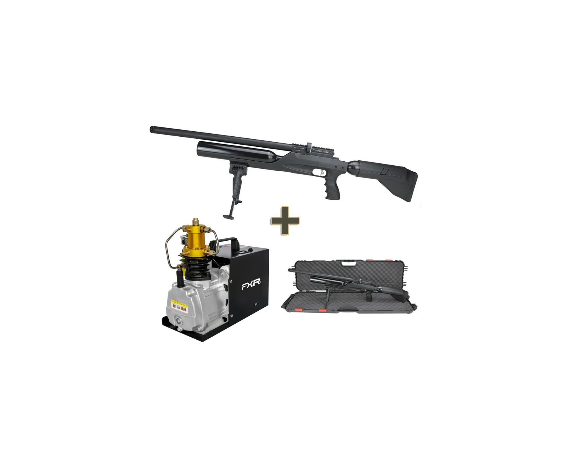Carabina de Pressão PCP Kral Puncher BIGMAX X Black 7.62mm - Kral Arms + Compressor FRX