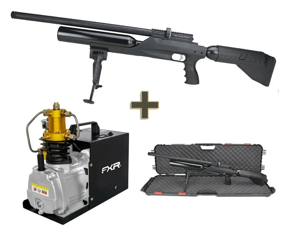 Carabina de Pressão PCP Kral Puncher BIGMAX X Black 7.62mm - Kral Arms + Compressor FRX