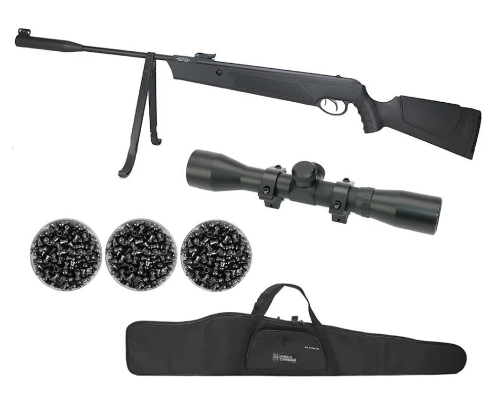 Carabina de Pressão EKOL Ultimate Nitro 5.5mm - Ekol Voltran + Capa + Luneta 4x32 + Chumbinho