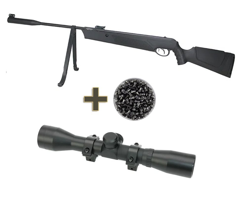 Carabina de Pressão EKOL Ultimate Nitro 5.5mm - Ekol Voltran + Chumbinho + Luneta 4x32