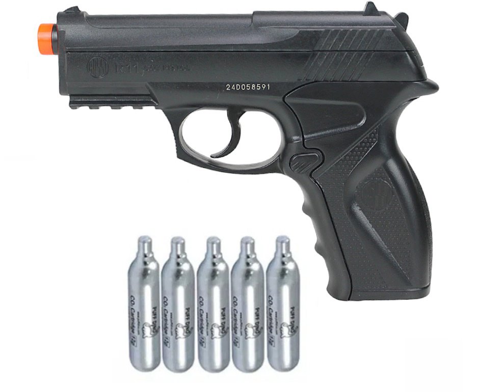 Pistola de Pressão CO2 C11 Esferas de Aço 6mm - Wingun + CO2