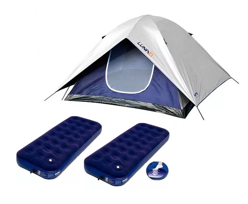 Barraca Luna 4 Pessoas - Mor + 2 Colchoes Inflável Solteiro