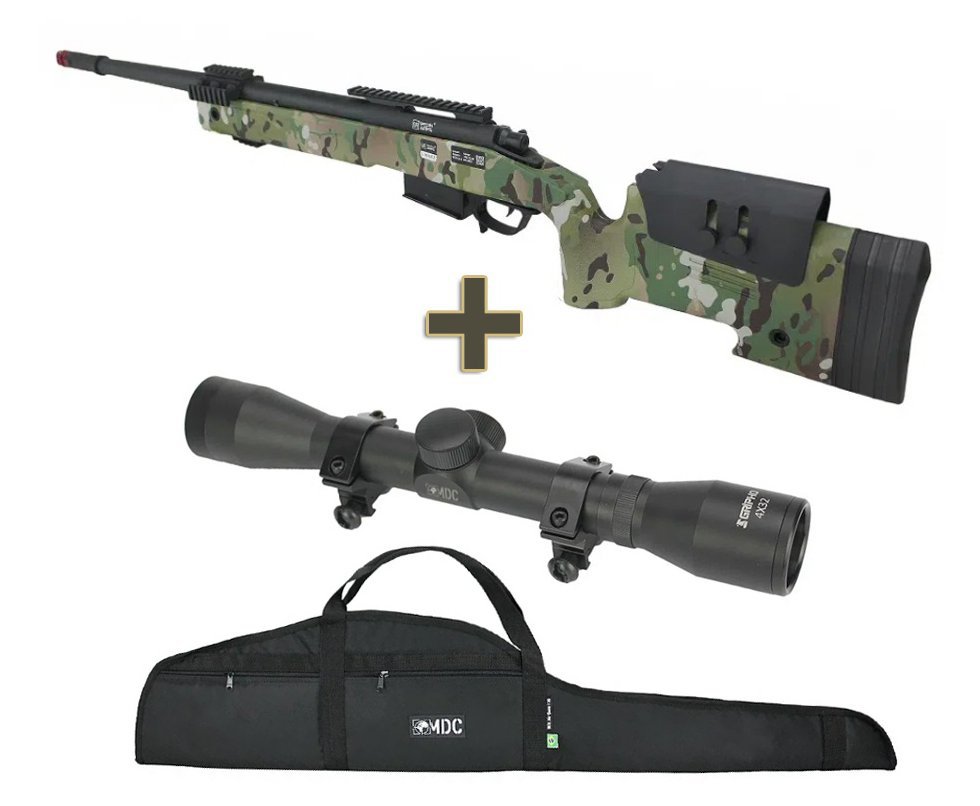 Rifle de Airsoft Sniper M40 A5 VSR10 SA-S03 Core S-Series Multicam - Specna Arms + Capa + Luneta 4x32