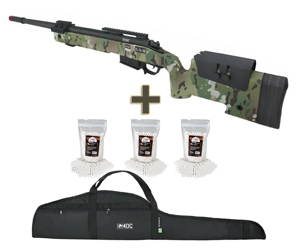 Rifle de Airsoft Sniper M40 A5 VSR10 SA-S03 Core S-Series Multicam - Specna Arms + BBs + Capa