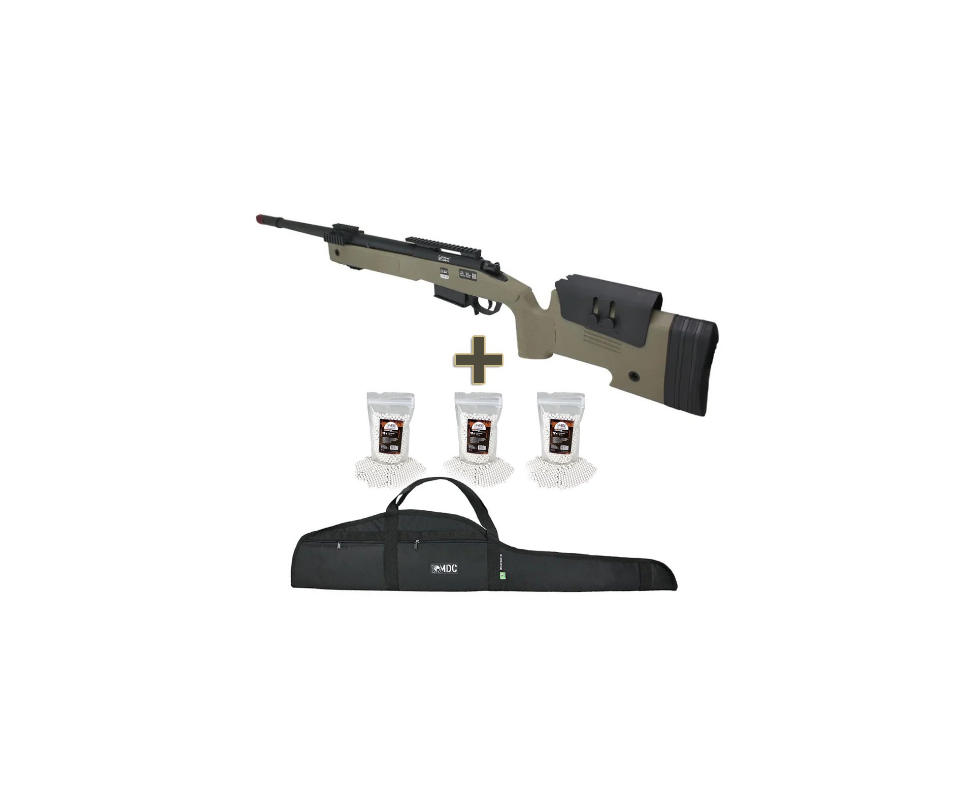 Rifle de Airsoft Sniper M40 A5 VSR10 SA-S03 Core S-Series TAN - Specna Arms + BBs + Capa