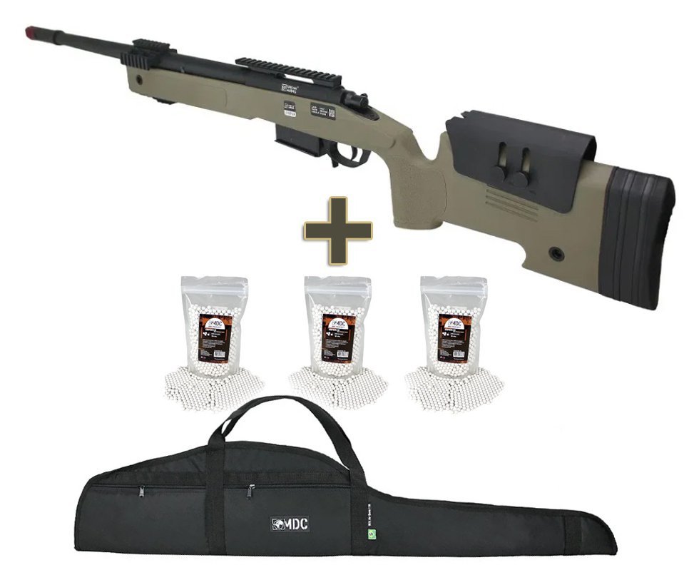 Rifle de Airsoft Sniper M40 A5 VSR10 SA-S03 Core S-Series TAN - Specna Arms + BBs + Capa