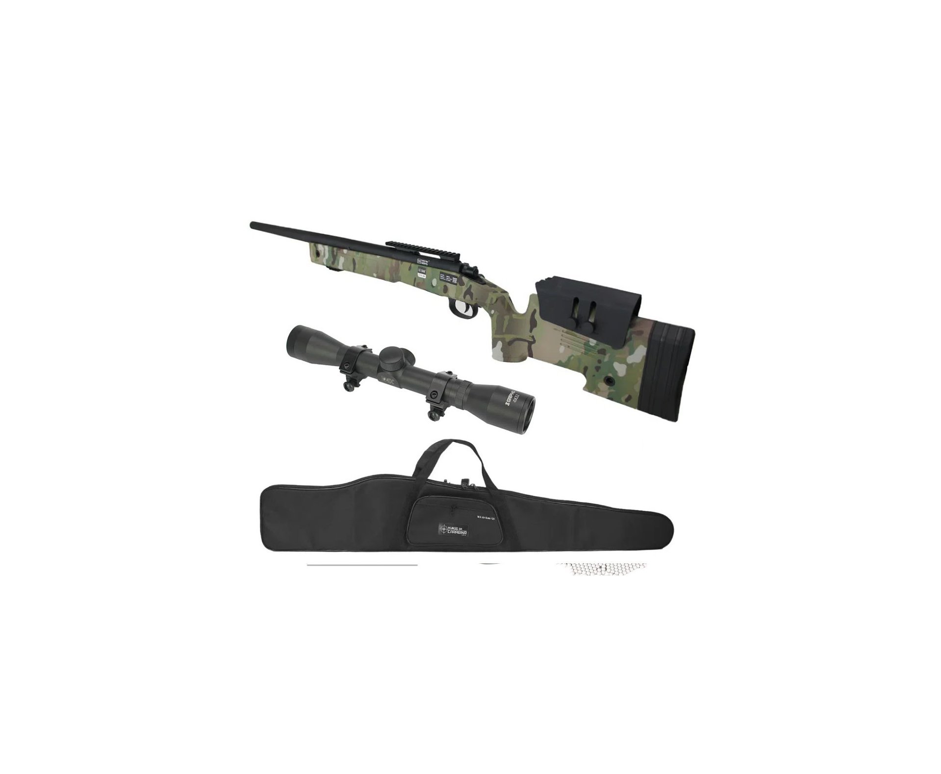 Rifle Sniper de Airsoft M40 SA-S02 Core S-Series Multicam - Specna Arms + Luneta 4x32 + Capa