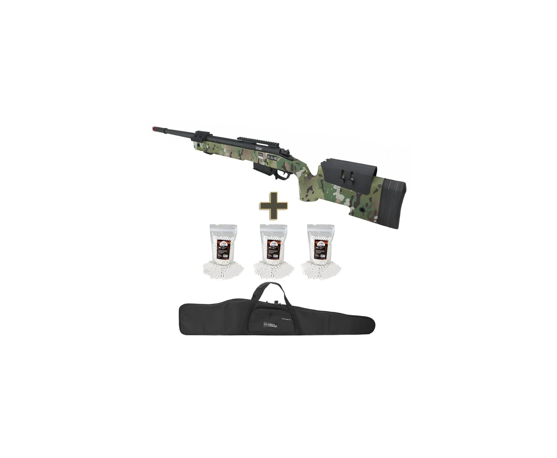 Rifle Sniper de Airsoft M40 SA-S02 Core S-Series Multicam - Specna Arms + BBs + Capa