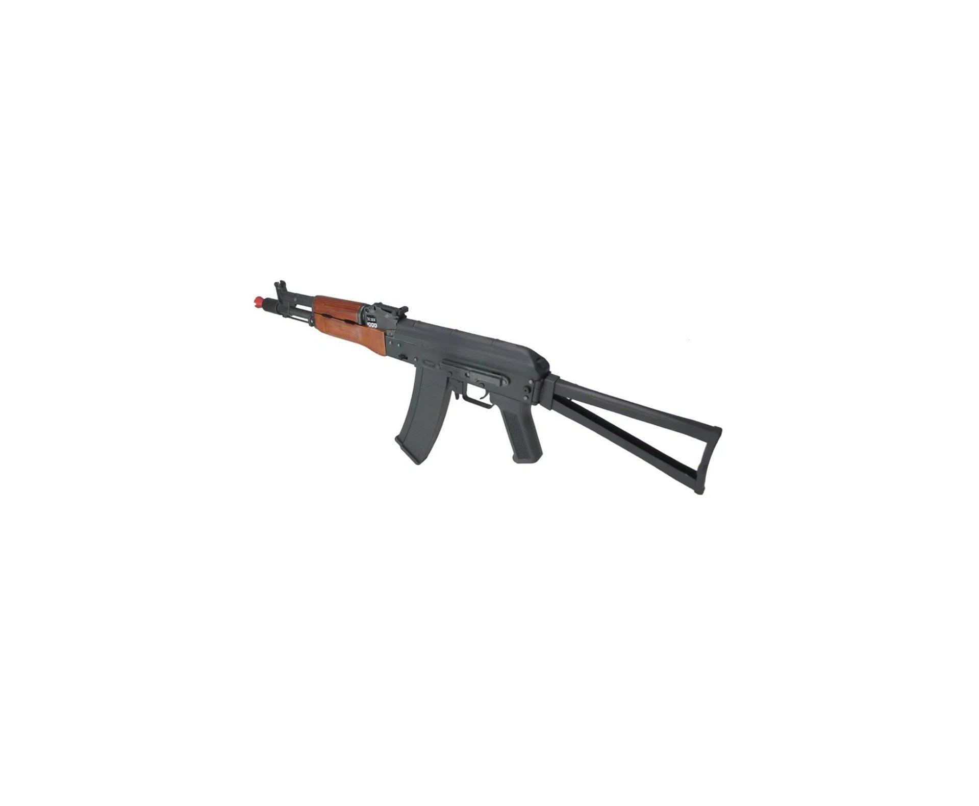 Rifle de Airsoft AEG AK74U WOOD Full Metal SA-J08 J-Series - Specna Arms + Bateria 7.4 + Carregador + Capa + BBs + Alvos + Óleo de silicone